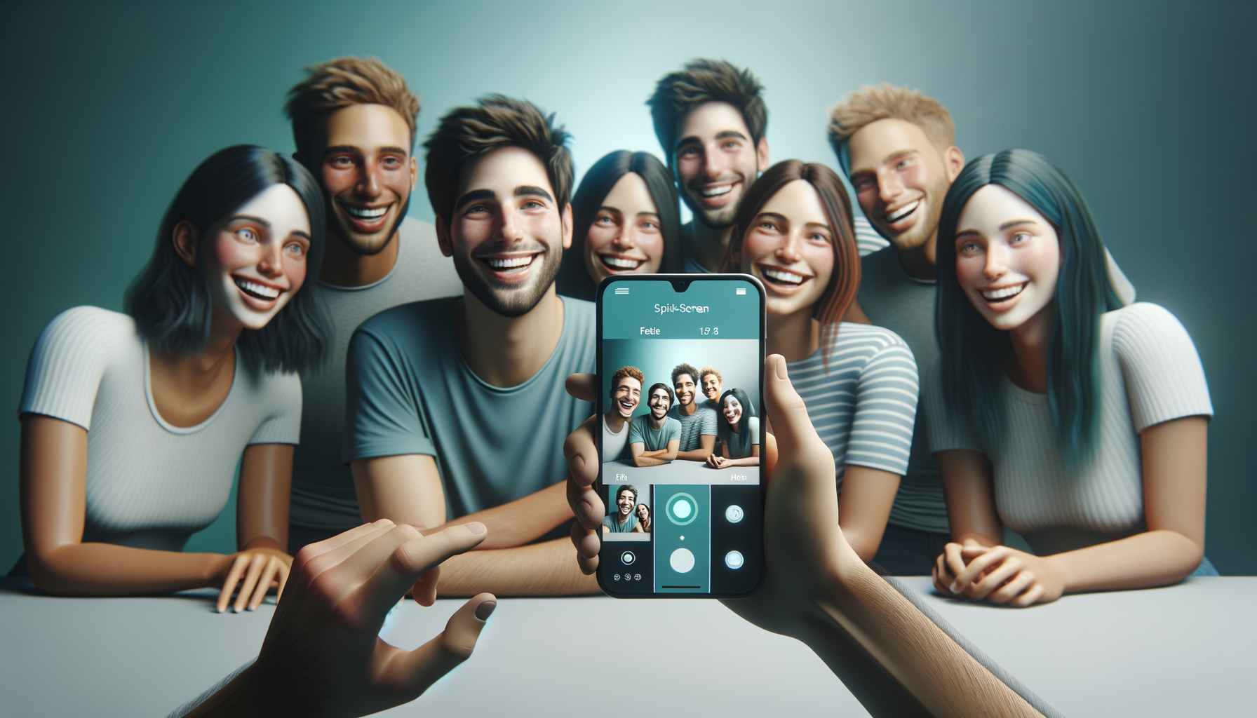Friends enjoying Joyfun face swap preview